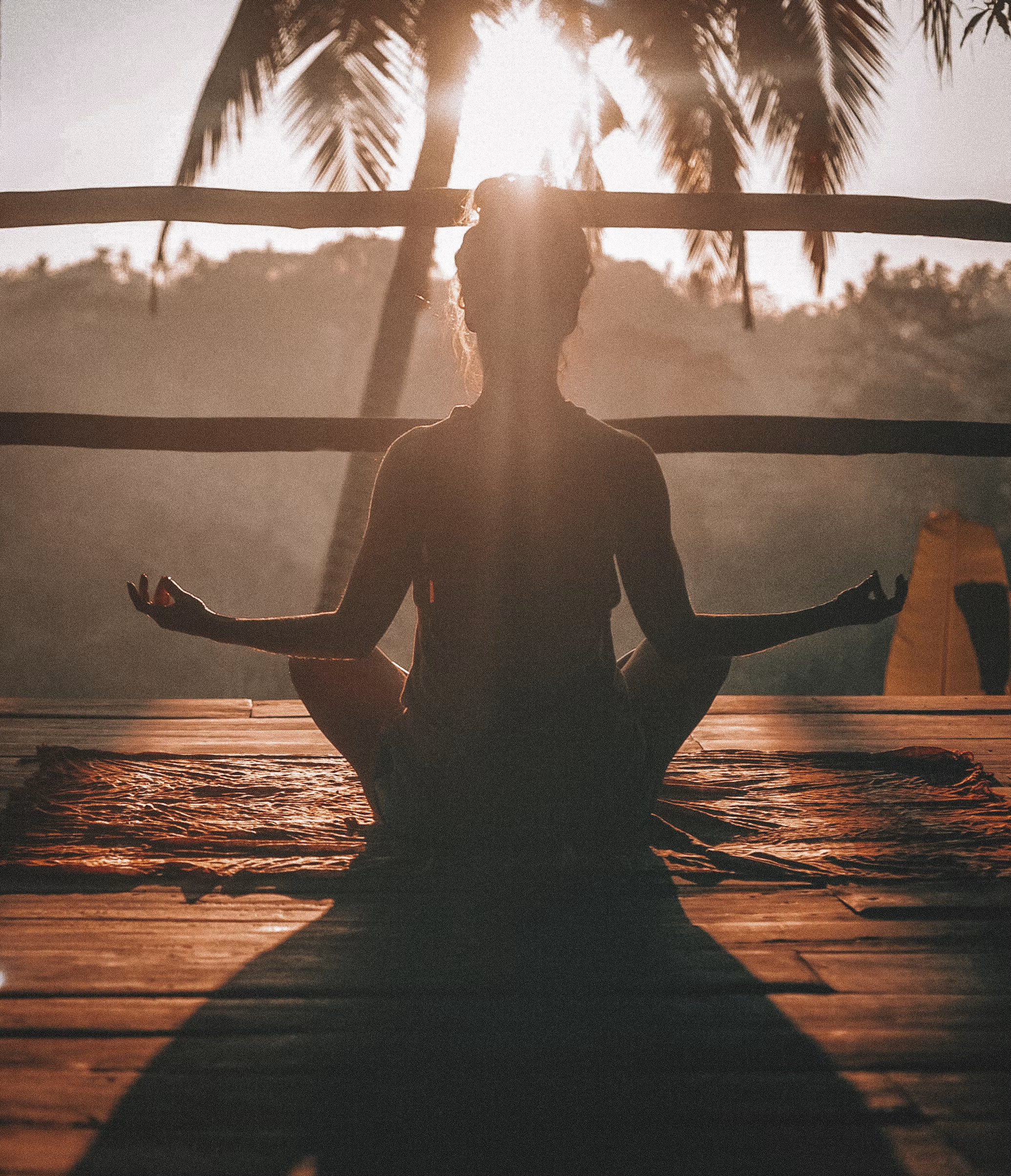 Sunlight shining through the main ashram windows