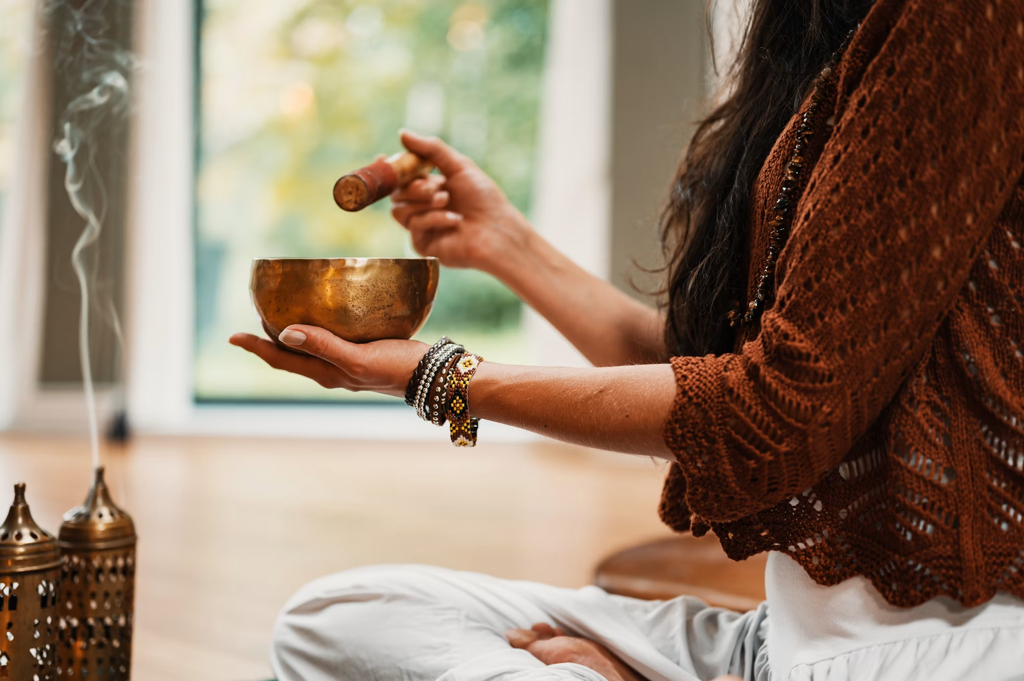 Clean and peaceful interior setup for yoga practice